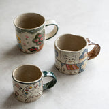 Handmade original screen underglaze color hand-painted cat mug coffee cup water cup girlfriend gift with gift box