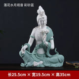 Ceramic ornament "Lotus Water Moon Guanyin" Viewed from Nanhai Guanyin Bodhisattva worshiping household Buddha statues