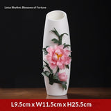 Ceramic handmade vase ornament high-end new Chinese-style living room atmosphere light luxury lotus luxury atmosphere decoration crafts