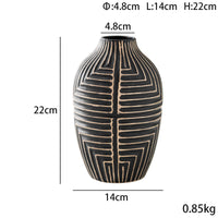 Geometric Ray Ceramic Vase New Chinese Style