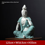 Ceramic ornament "Lotus Water Moon Guanyin" Viewed from Nanhai Guanyin Bodhisattva worshiping household Buddha statues