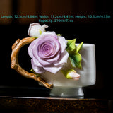 Rose Tea Cup - Intangible Cultural Heritage Hand-Painted Floral Ceramic Cup & Coffee Mug - 100% Handcrafted