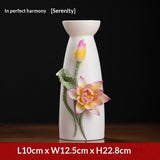 Ceramic handmade vase ornament high-end new Chinese-style living room atmosphere light luxury lotus luxury atmosphere decoration crafts