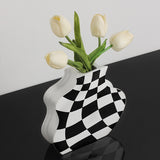 Checkerboard Ceramic Vase Ornaments