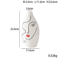 Hand-painted Face Plain Burning Ceramic Vase Soft Decoration