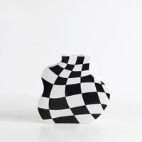 Checkerboard Ceramic Vase Ornaments