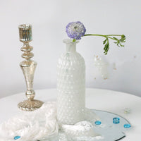 White Blue Glass Small Vase Living Room Flower Arrangement Decoration High Sense Niche Morandi Restaurant Decoration