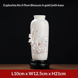 Oriental clay Chinese handmade ceramic flower vase ornaments living room flower arrangements Bogu rack porcelain decoration crafts