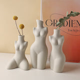 Body Modeling Art Vase Silent Style Ceramic Vase Sculpture White Plain Embryo Flower Vase | Ceramic Vase | RB&RAMICS