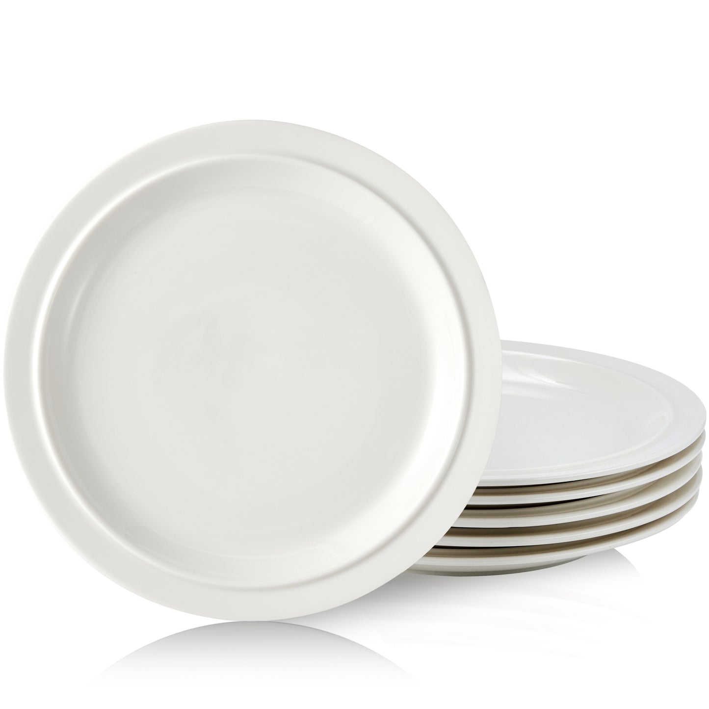 High-Temperature Heavy Ceramics 10.5-inch dinner plate -White(set of 6)