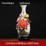 Oriental clay Chinese handmade ceramic flower vase ornaments living room flower arrangements Bogu rack porcelain decoration crafts