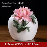 Ceramic handmade vase ornament high-end new Chinese-style living room atmosphere light luxury lotus luxury atmosphere decoration crafts