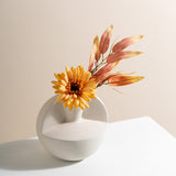 Creative Simple Plain Burning Ceramic Flower Arrangement Gardening Desktop Spherical Decorative Vase