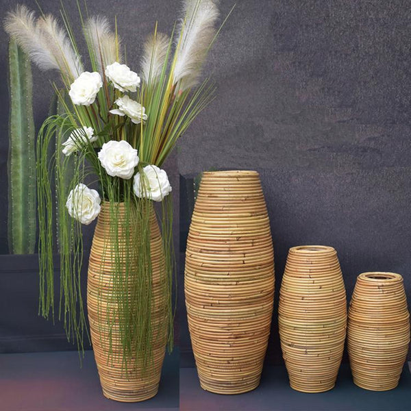 Natural Color Indonesian Rattan Vase Rattan Vase | Ceramic Vase | RB&RAMICS