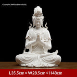 Ceramic ornament "Lotus Water Moon Guanyin" Viewed from Nanhai Guanyin Bodhisattva worshiping household Buddha statues