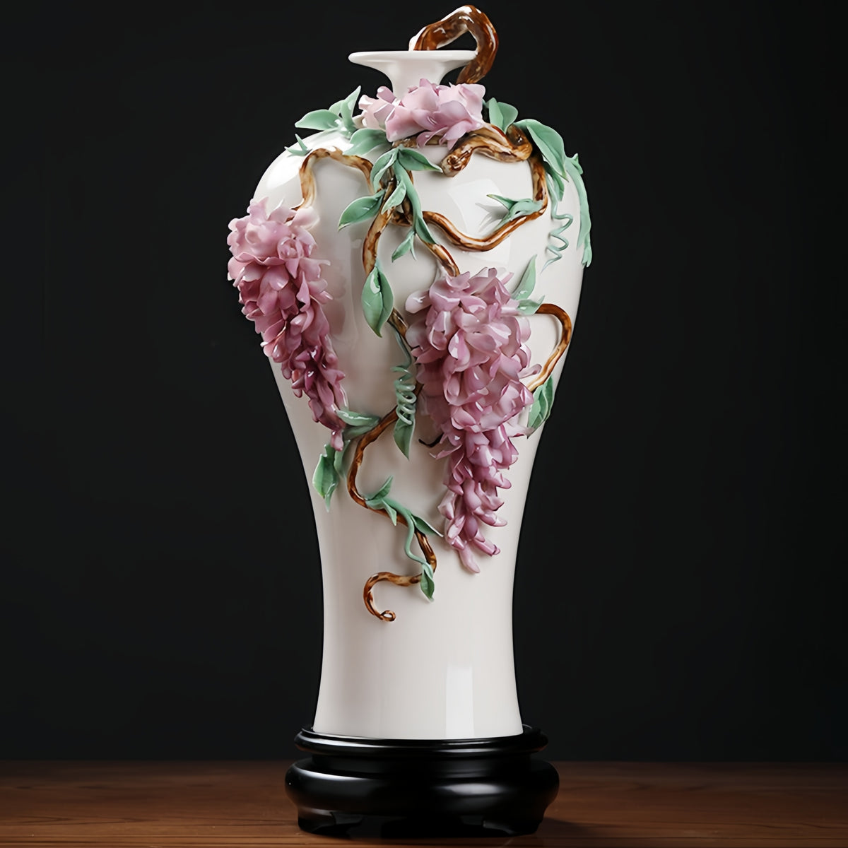 Intangible Cultural Heritage Hand-Crafted Ceramic Wisteria Flower