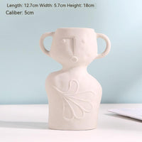 Creative Abstract Frosted Ceramic Face Vase Dried Flower Simple Living Room