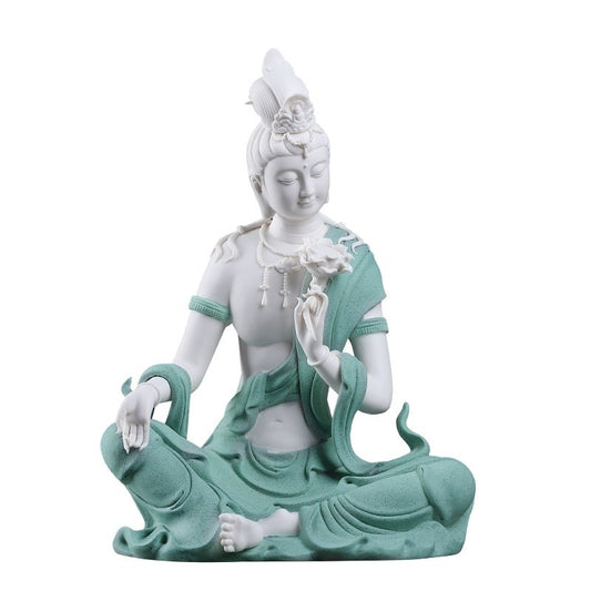 Ceramic ornament "Lotus Water Moon Guanyin" Viewed from Nanhai Guanyin Bodhisattva worshiping household Buddha statues