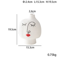 Hand-painted Face Plain Burning Ceramic Vase Soft Decoration