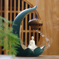 BackFlow Incense Burner | Ceramic Incense Holder | The Lotus - LAMDAWN