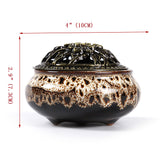 LAMDAWN Ceramic Incense Burner with Incense Stick Holder + Insulation use for Stick or Coil Incense, Sage Cones and Frankincense (Fambe Ash) - LAMDAWN