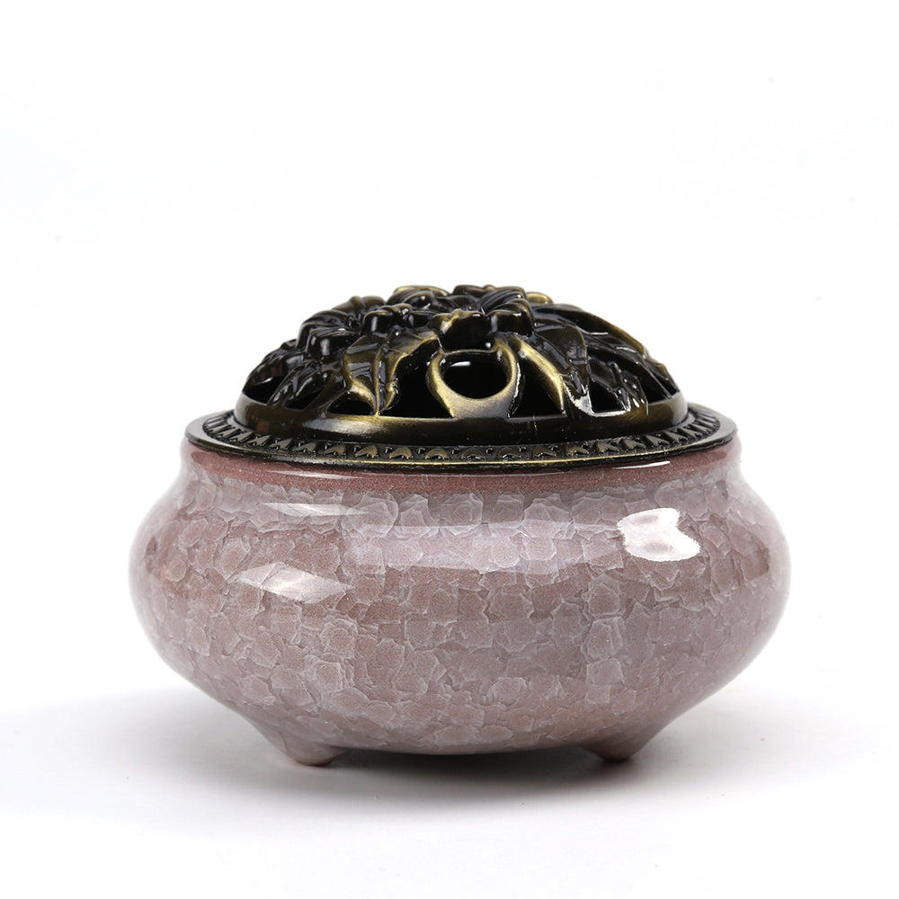 LAMDAWN Ceramic Incense Burner with Incense Stick Holder + Insulation use for Stick or Coil Incense, Sage Cones and Frankincense | INCENSE BURNER | LAMDAWN